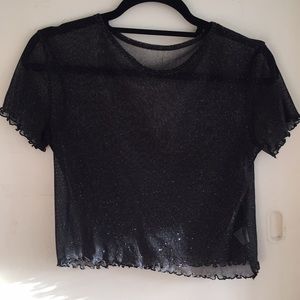 sheer sparkly top